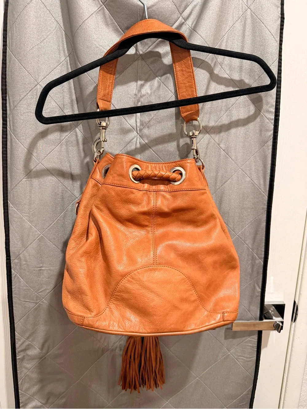 Rebecca Minkoff Tan Drawstring Tassel Bucket Bag - Women
